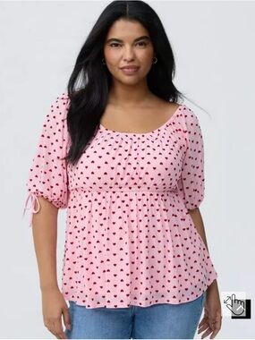 Torrid Mesh Babydoll Top